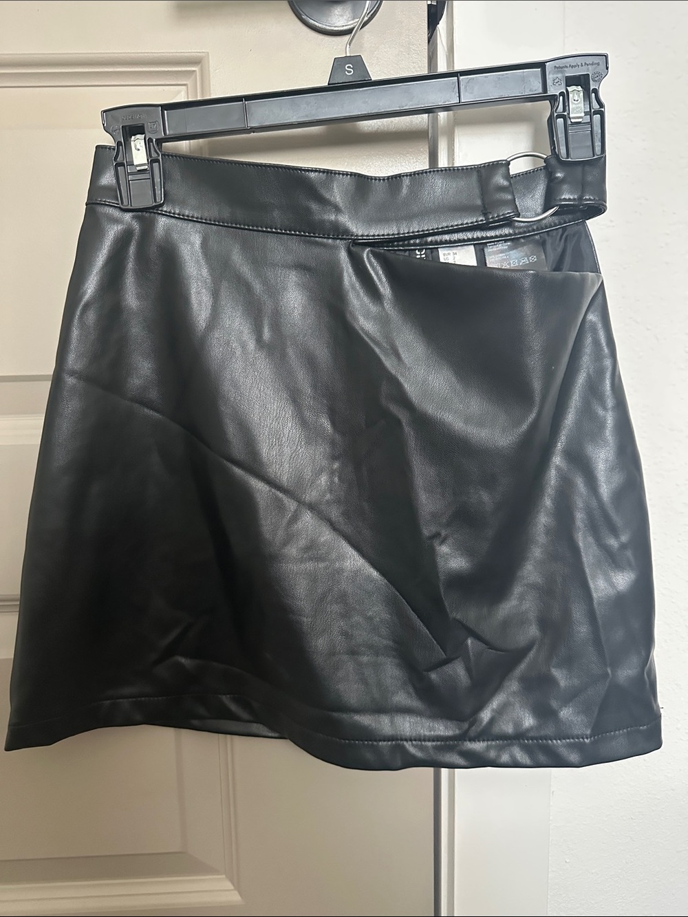 Women's Black Faux Leather Mini Skirt